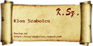 Klos Szabolcs névjegykártya