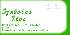 szabolcs klos business card